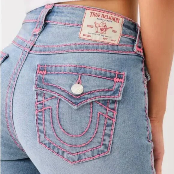 TRUE RELIGION JENNIE MID RISE SUPER T SKINNY JEAN size 34 - Picture 2 of 16